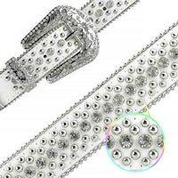 White With Studs And White Gems Encrusted Rhinestones Belts