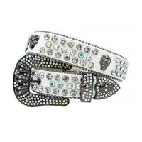 White Strap With Multi Color & Diamond White Embellished Rhinestone Belt