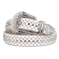 Round Rivet Crystal Rhinestone Western Belt