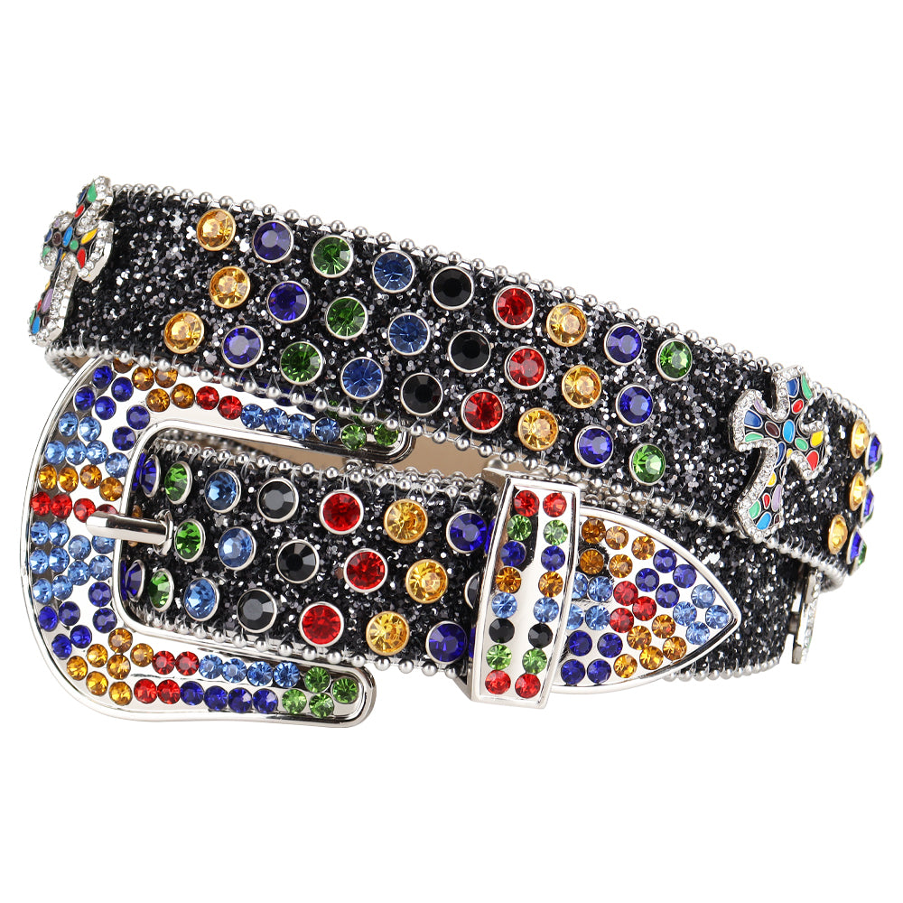 Rhinestone Belts USA Factory Direct Western Accessory Rhinestone Jewelry Belts Leather Alloy Buckle Customizable PU Belts