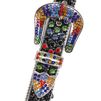 Rhinestone Belts USA Factory Direct Western Accessory Rhinestone Jewelry Belts Leather Alloy Buckle Customizable PU Belts