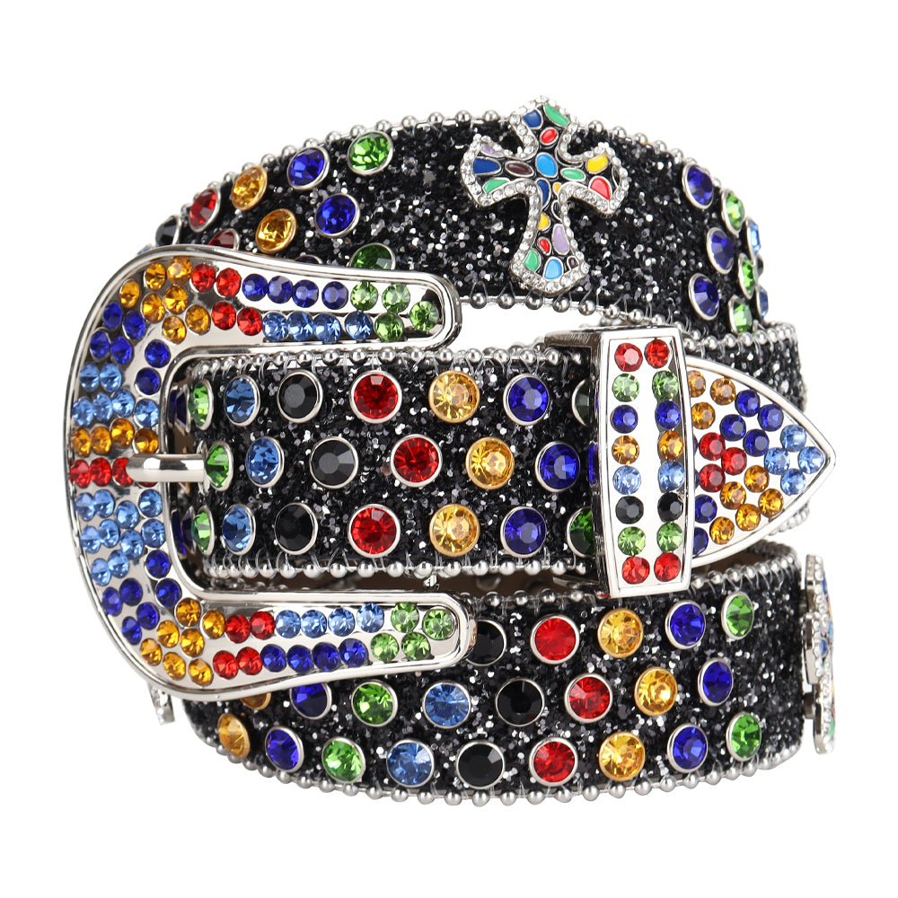 Rhinestone Belts USA Factory Direct Western Accessory Rhinestone Jewelry Belts Leather Alloy Buckle Customizable PU Belts