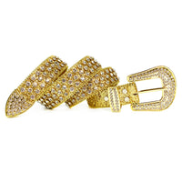 Wave Buckle Crystal Rhinestone Western Belt