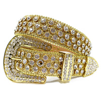 Wave Buckle Crystal Rhinestone Western Belt