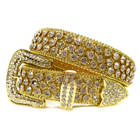 Wave Buckle Crystal Rhinestone Western Belt