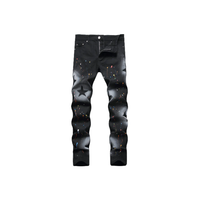 Men's Star Painted Skinny Fit Jeans
