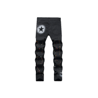 Men's Star Painted Skinny Fit Jeans