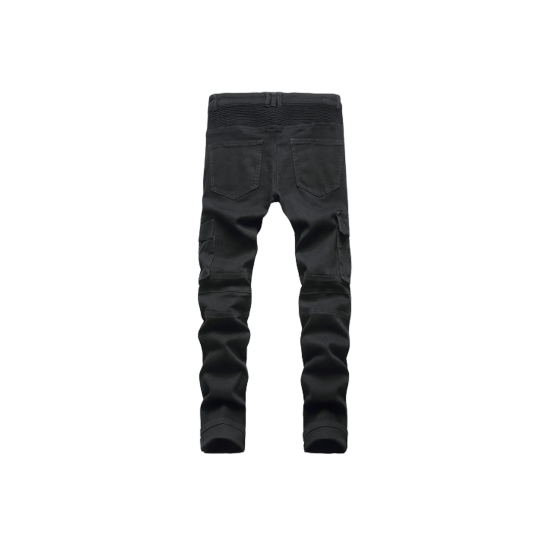 Men's Cargo Biker Multi Pockets Jeans