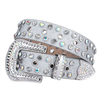 Grommet Silver Crystal Rhinestone Western Belt