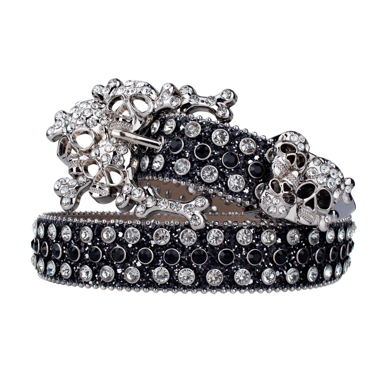 Skull & Crossbones Crystal Rhinestone Western Belt