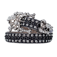 Skull & Crossbones Crystal Rhinestone Western Belt