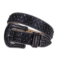 All-Black Crystal Rhinestone Western Belt