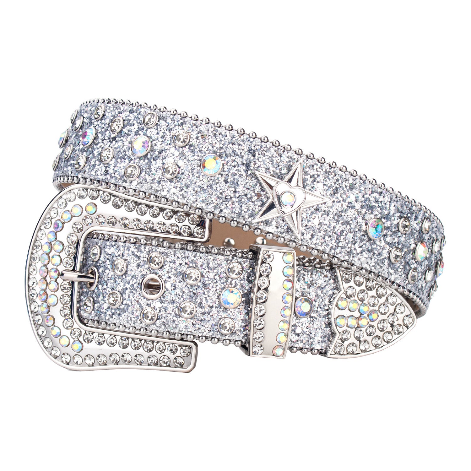 Star Concho Iridescent Crystal Rhinestone Western Belt