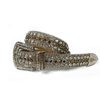 Full-Studded Crystal Rhinestone Western Belt with 3-Piece Silver Buckle