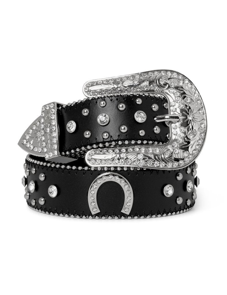 Horseshoe Concho Crystal Rhinestone Western Belt