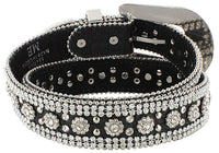 Floral Concho Engraved Silver Western Belt