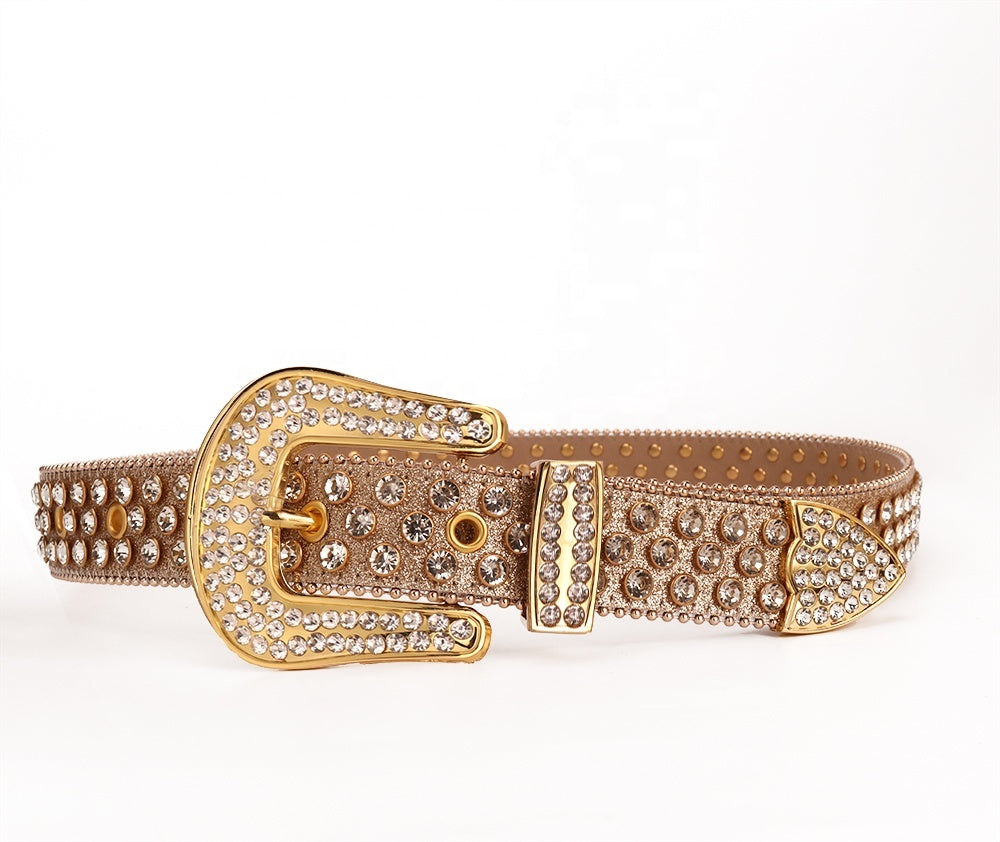 Champagne Crystal Rhinestone Western Belt