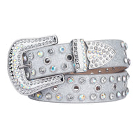 Grommet Silver Crystal Rhinestone Western Belt