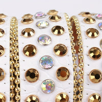 White & Gold Crystal Rhinestone Western Belt