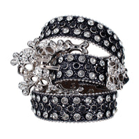 Skull & Crossbones Crystal Rhinestone Western Belt