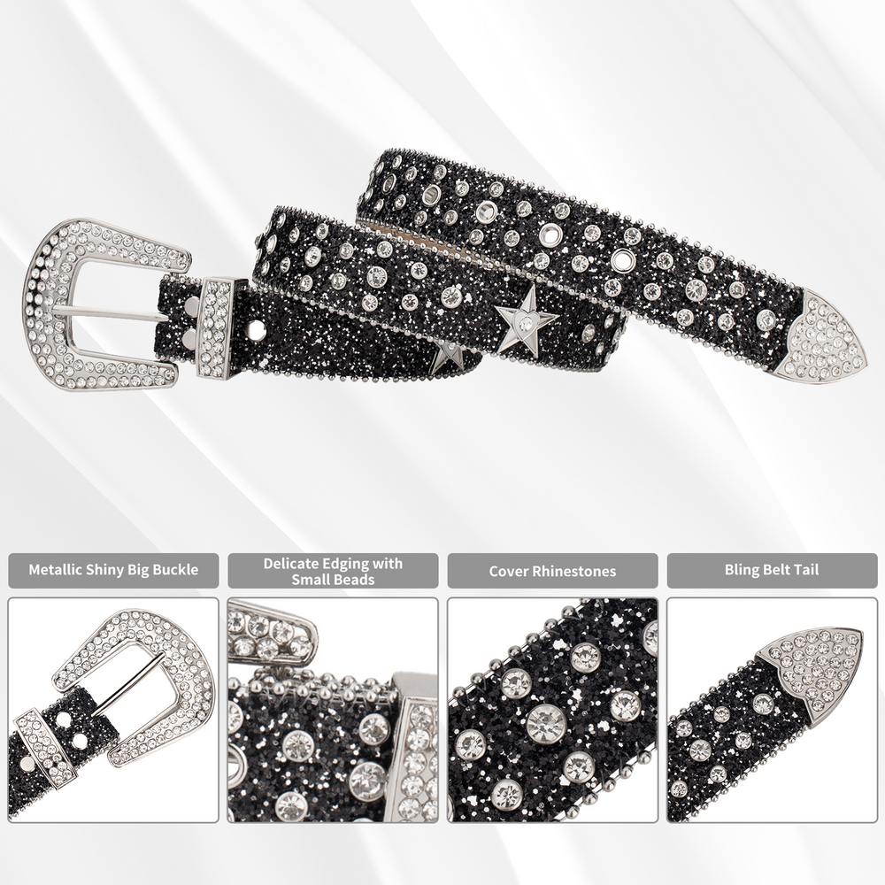 Star Concho Crystal Rhinestone Western Belt