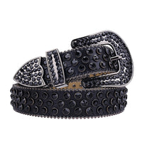 All-Black Crystal Rhinestone Western Belt