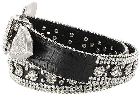Floral Concho Engraved Silver Western Belt