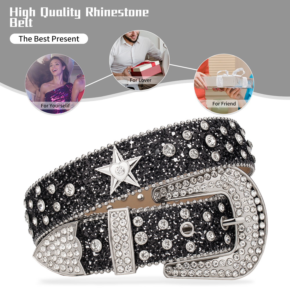 Star Concho Crystal Rhinestone Western Belt