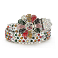 Smiley Flower Crystal Rhinestone Western Belt