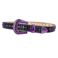 Purple Cross Crystal Rhinestone Western Belt