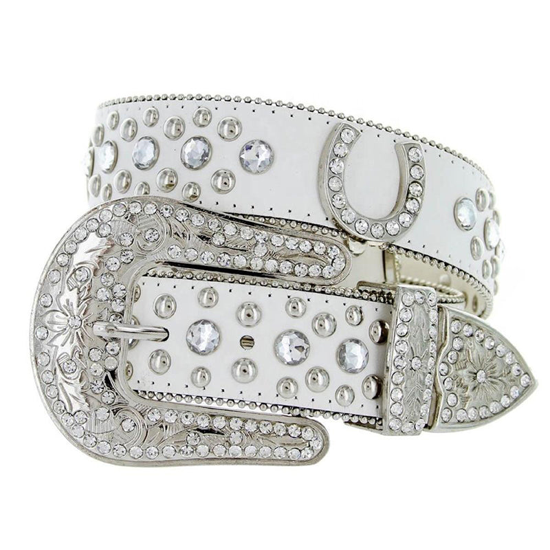 Horseshoe Concho Crystal Rhinestone Western Belt