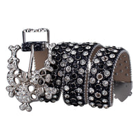 Skull & Crossbones Crystal Rhinestone Western Belt