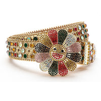 Smiley Flower Crystal Rhinestone Western Belt