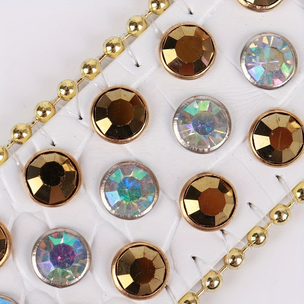White & Gold Crystal Rhinestone Western Belt