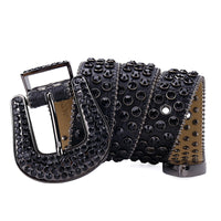 All-Black Crystal Rhinestone Western Belt