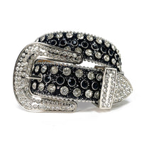Full-Studded Crystal Rhinestone Western Belt with 3-Piece Silver Buckle