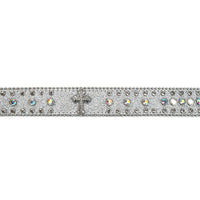 Silver Cross Crystal Rhinestone Western Belt