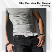 Star Concho Iridescent Crystal Rhinestone Western Belt
