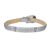 Silver Cross Nail-Studded Crystal Rhinestone Western Belt