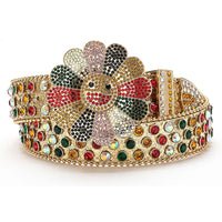 Smiley Flower Crystal Rhinestone Western Belt