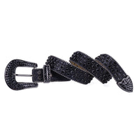 All-Black Crystal Rhinestone Western Belt
