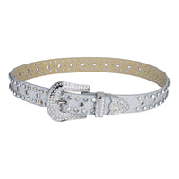 Grommet Silver Crystal Rhinestone Western Belt