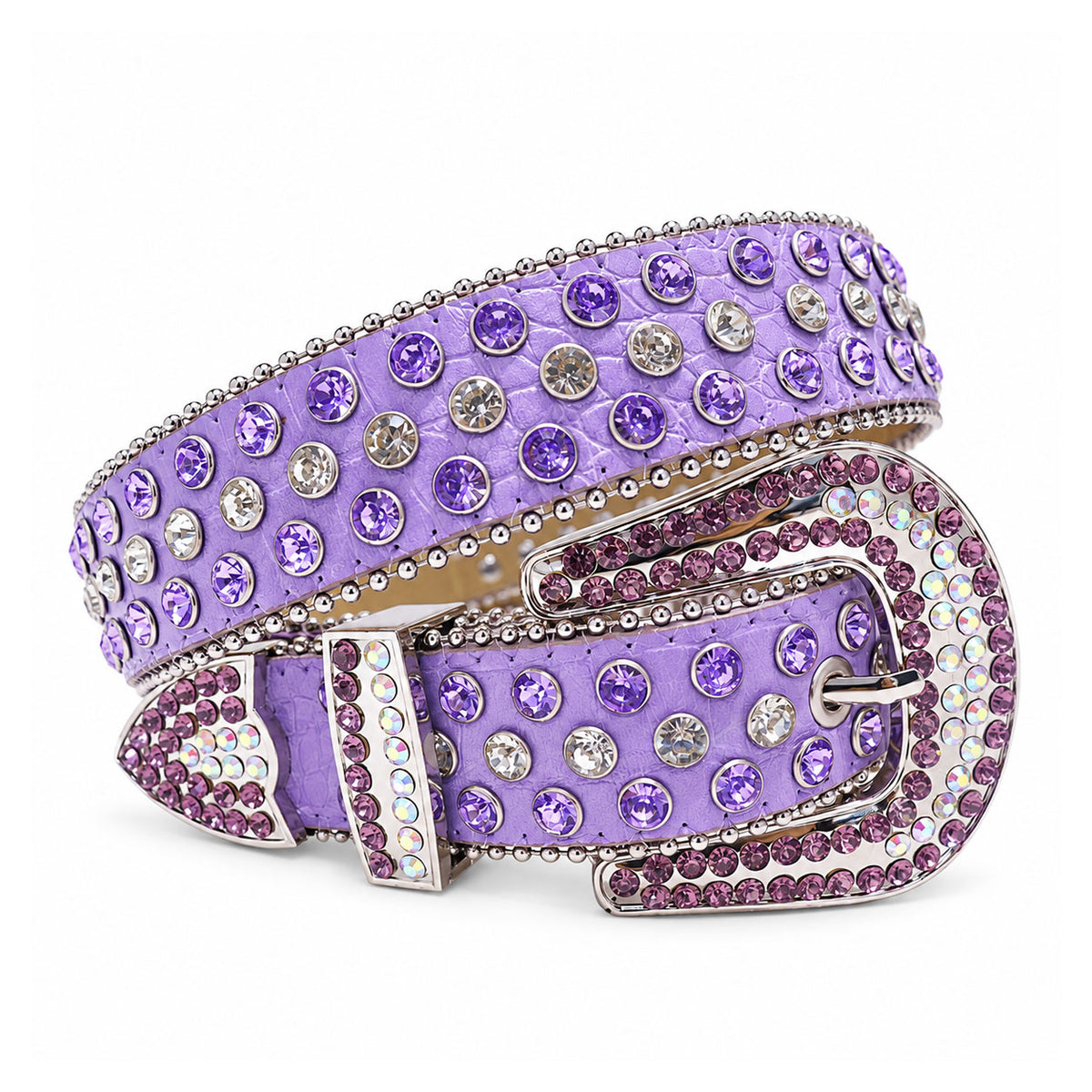 Lavender Crystal Rhinestone Western Belt - JX-5477 - image 1