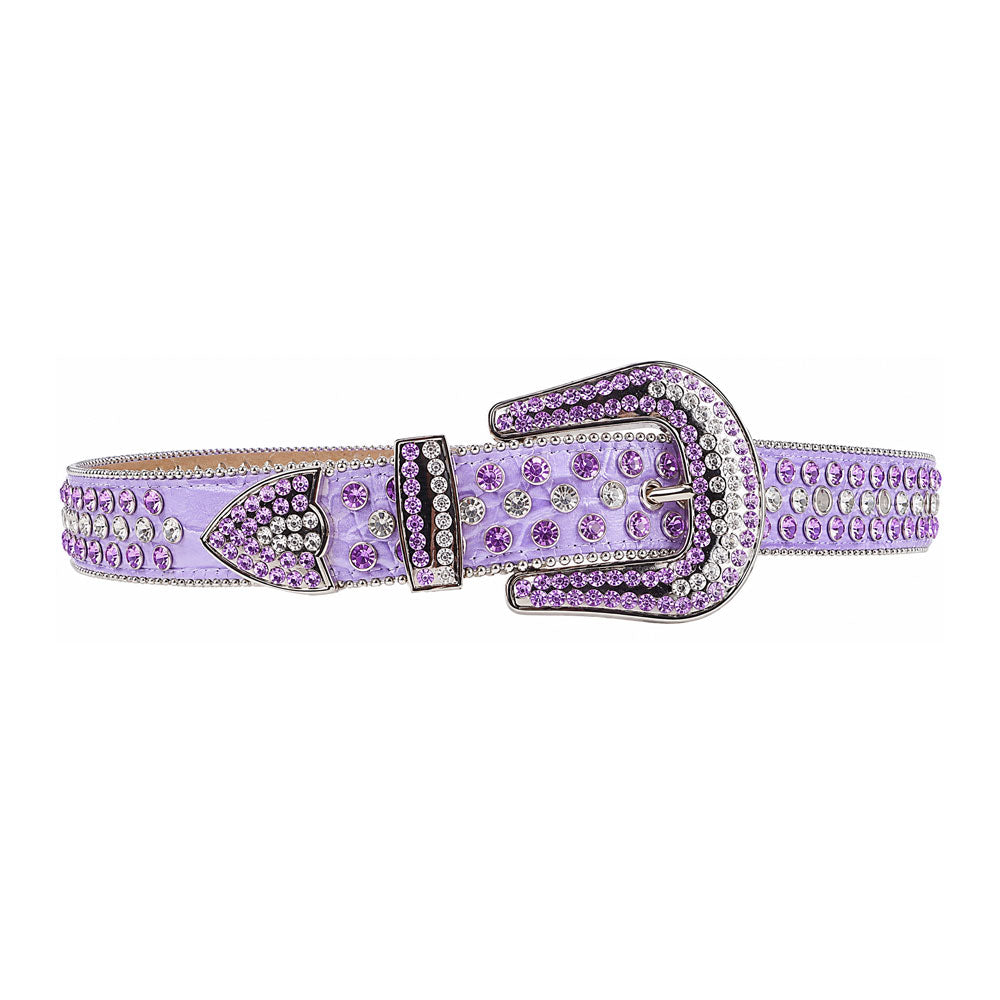 Lavender Crystal Rhinestone Western Belt - JX-5477 - image 2