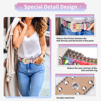 Rainbow Crystal Rhinestone Western Belt with Vintage Silver Buckle