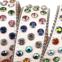 Globe Metal Buckle White Rhinestones Diamond Leather Waist Belt Earth World